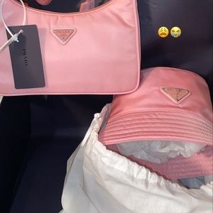 Prada pink bucket hat